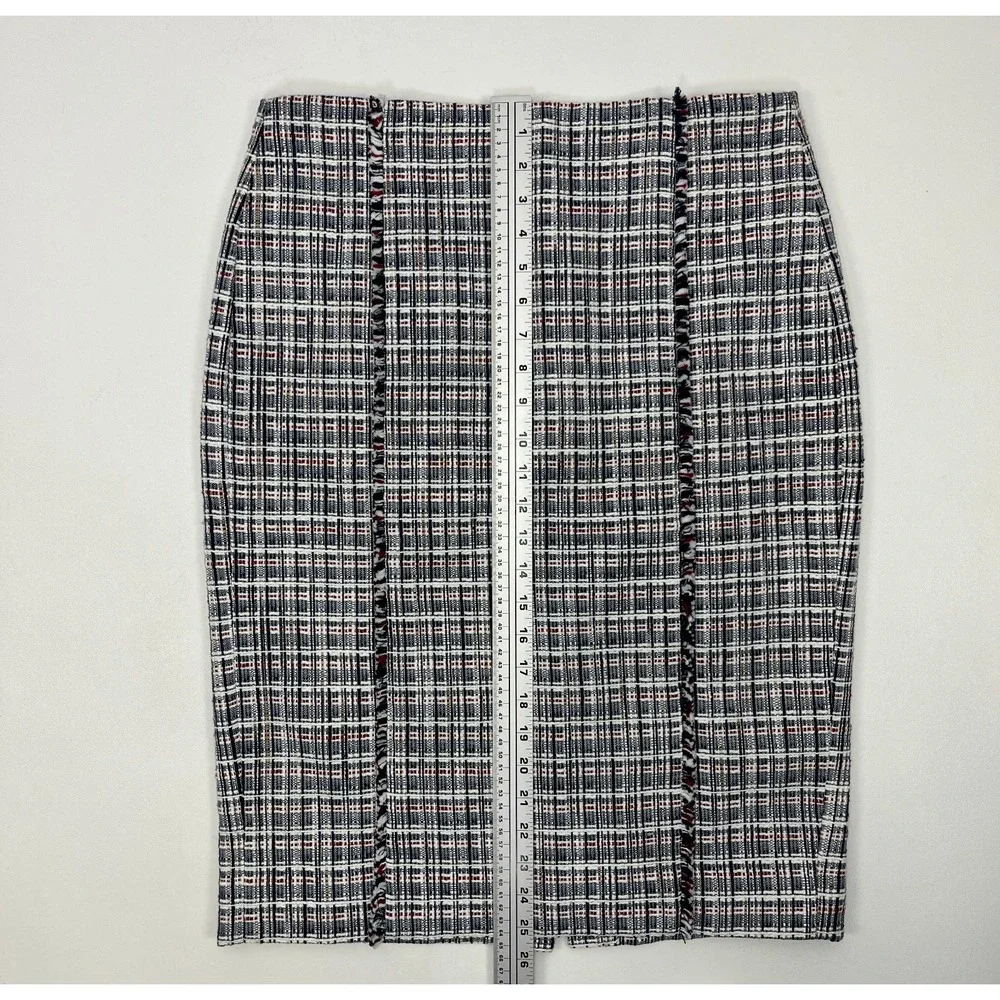 J.Crew NWT‎ Tweed Pencil Skirt Sz 10 Red White Blue Plaid Preppy